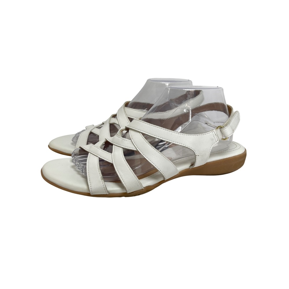 Naturalizer Cadence Comfort White Leather Strappy Slingback Sandals 10.5 M